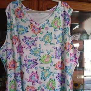 28W Casual Tank Top Turtles